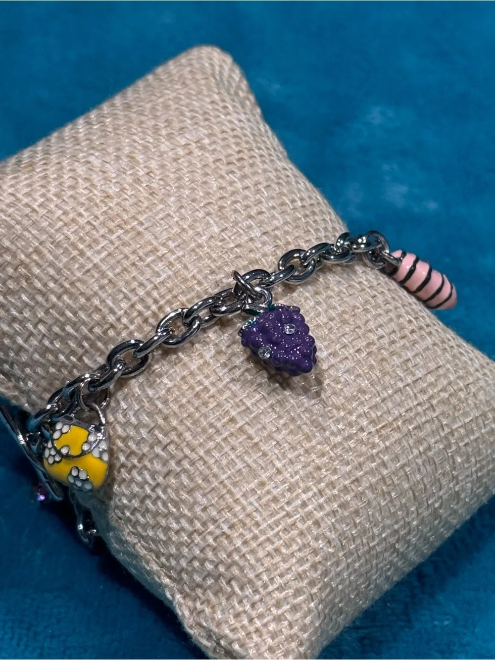 Silver Enameled Charm Bracelet